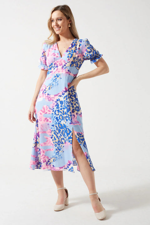PIXIE DAISY : Print Dress - Blue