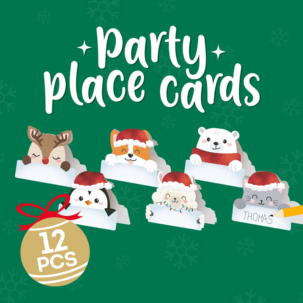LEGAMI Set of 12 Christmas place cards
