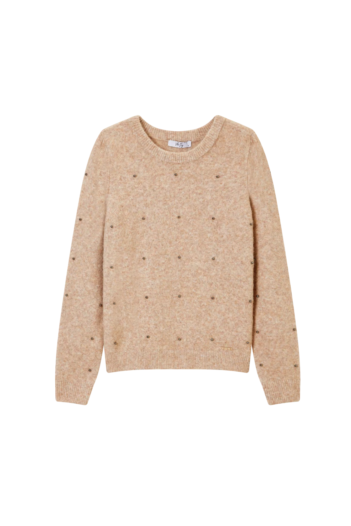VILA JOY Priscilla Sequin Embelished Jumper - Natural