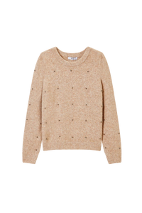 VILA JOY Priscilla Sequin Embelished Jumper - Natural