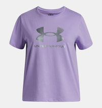 UNDER ARMOUR Girl's Rival Shimmer T-Shirt - Purple