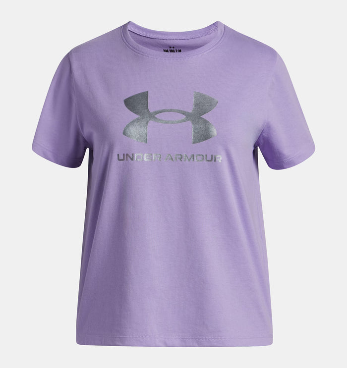 UNDER ARMOUR Girl's Rival Shimmer T-Shirt - Purple