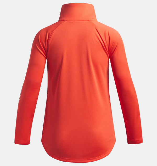 UNDER ARMOUR Girl's Tech Wordmark Half Zip Top - Venom Red