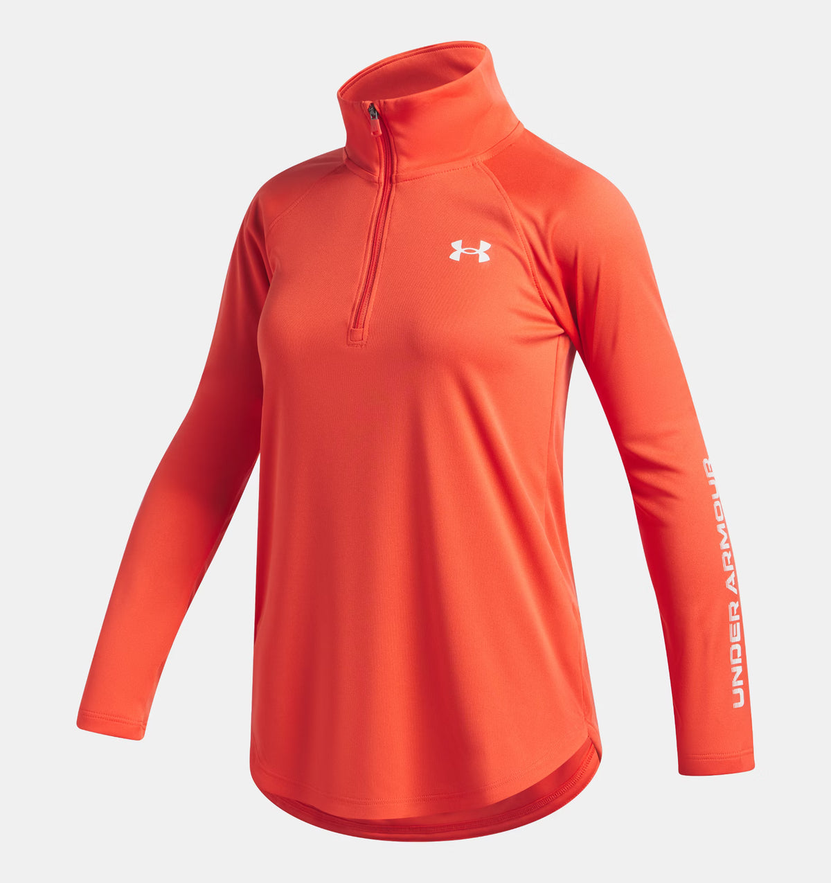 UNDER ARMOUR Girl's Tech Wordmark Half Zip Top - Venom Red