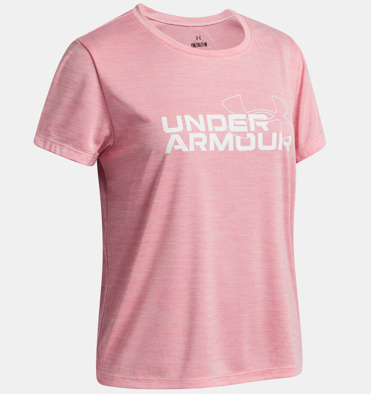 UNDER ARMOUR Girl's Tech Twist Wordmark Logo T-Shirt - Pink