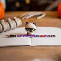 SQUELEGAMI Pencil with Halloween Squishy Mummy Cat "Nine Lives Later" - Squeezies