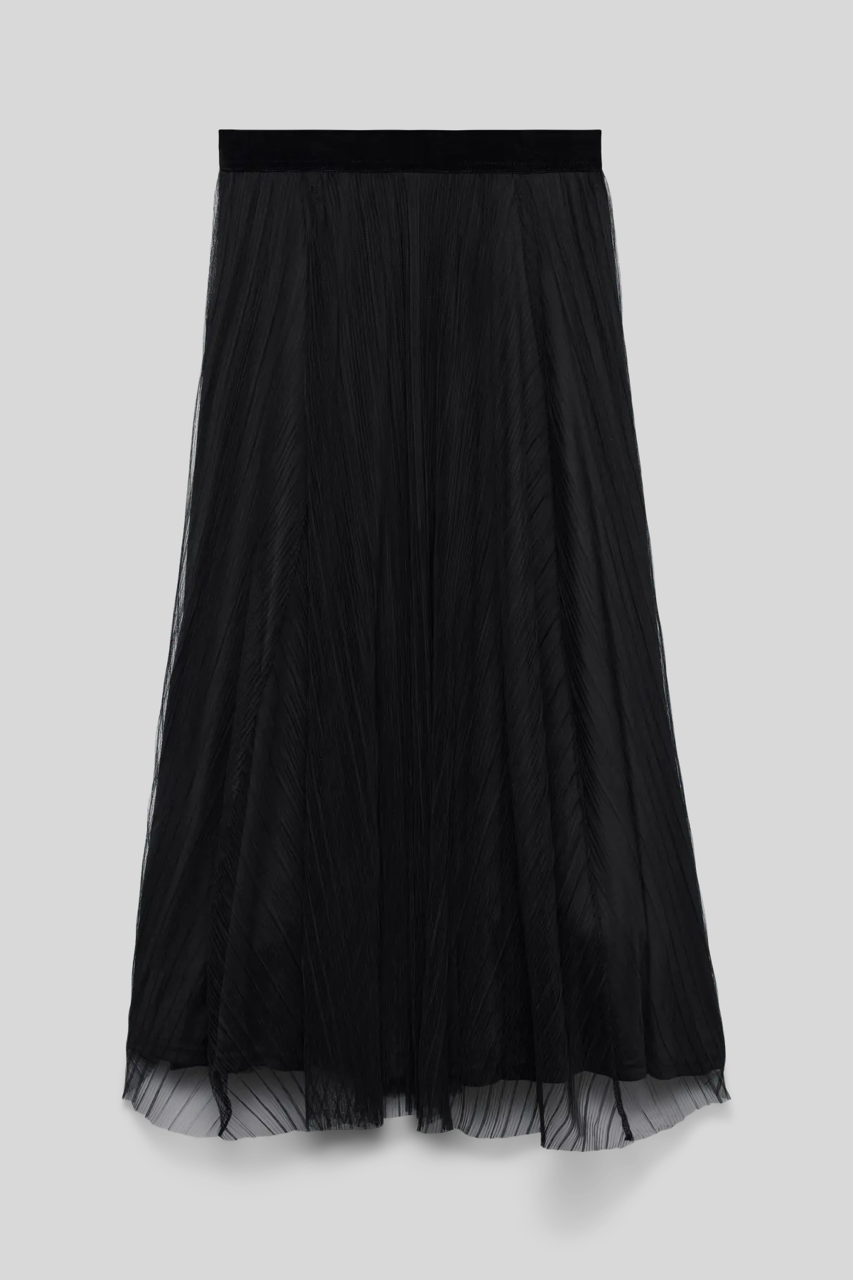 VERO MODA Pearl Mid Waist Long Sheer Skirt - Black