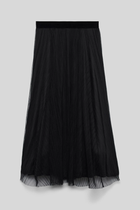 VERO MODA Pearl Mid Waist Long Sheer Skirt - Black