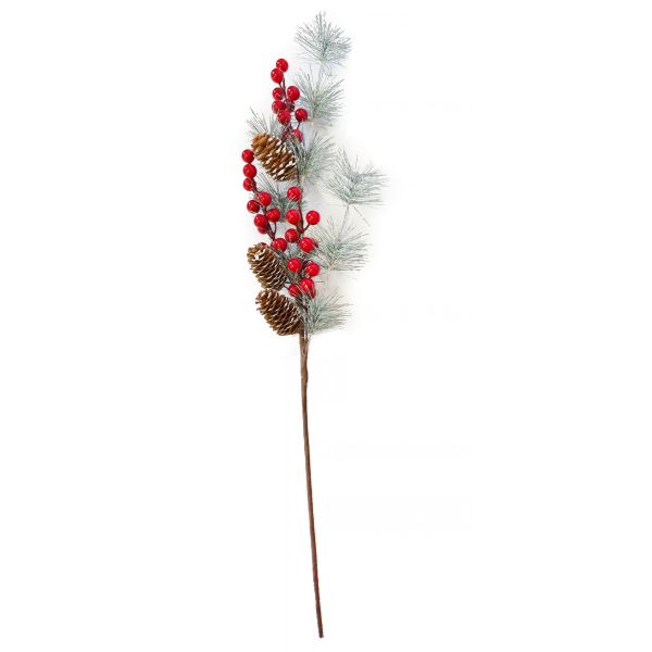 WGP Pine Branch with Berry and Cone 70cm