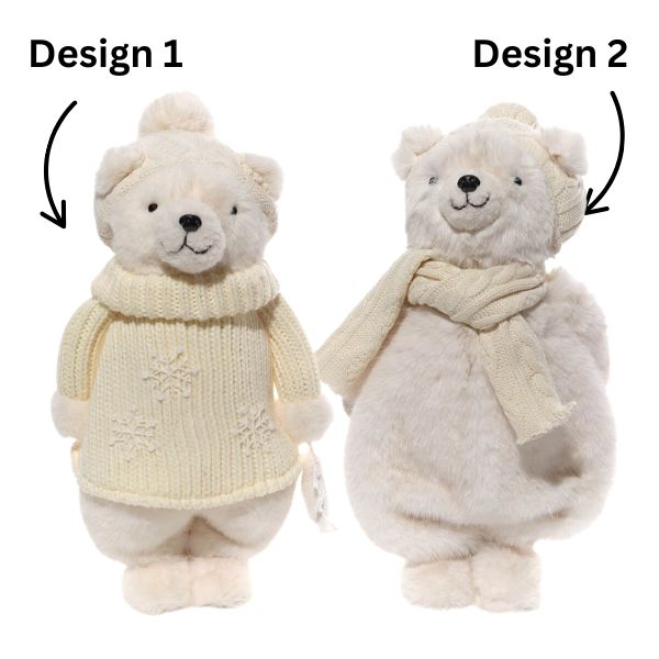 LANGS Nordic Nest Plush Polar Bear Standing Ornament 49cm - 1Pc