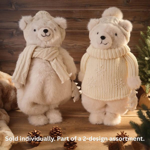 LANGS Nordic Nest Plush Polar Bear Standing Ornament 49cm - 1Pc