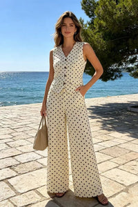 COPE CLOTHING Polka Dot Waistcoat - Beige