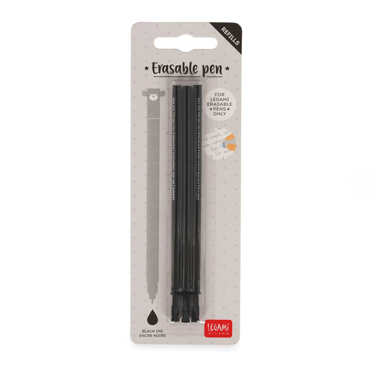 LEGAMI Set of 3 Refills for Erasable Pens - 8 Colours Available
