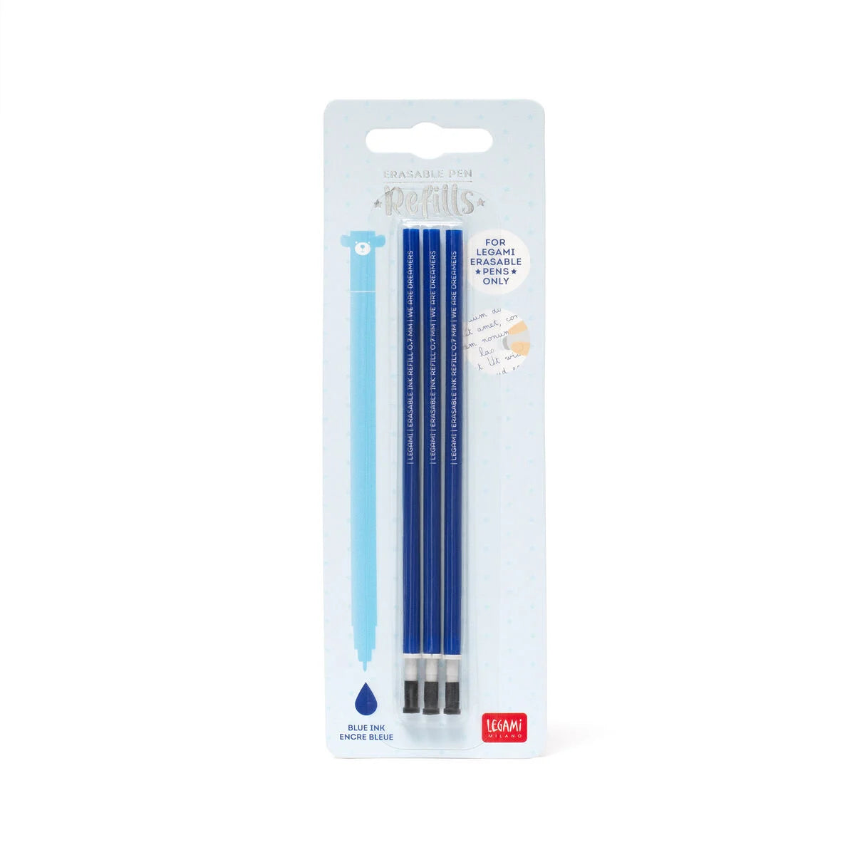 LEGAMI Set of 3 Refills for Erasable Pens - 8 Colours Available