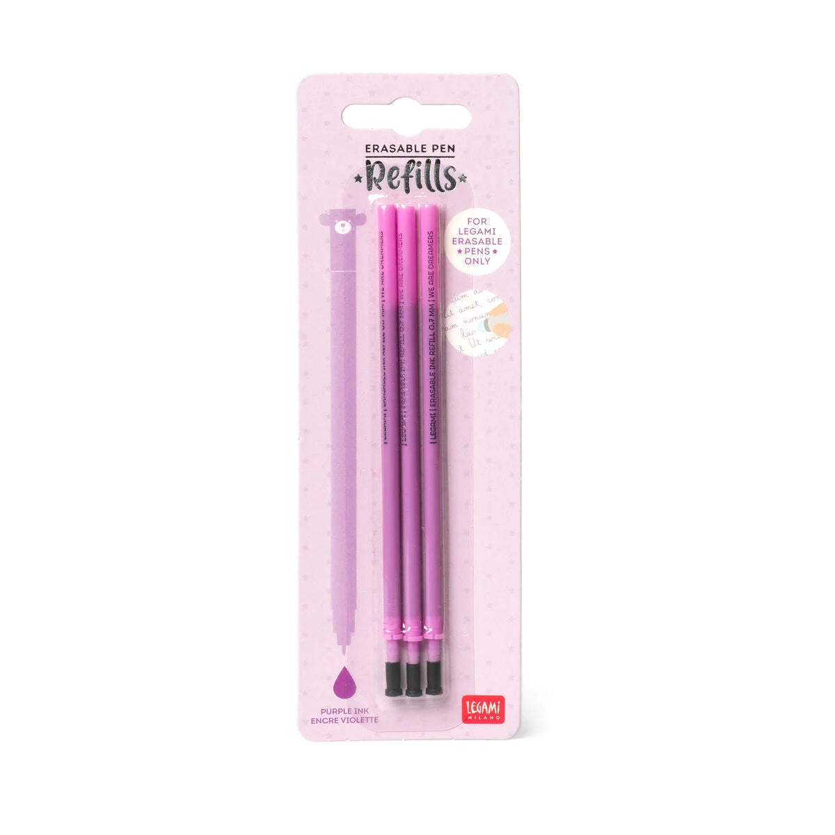 LEGAMI Set of 3 Refills for Erasable Pens - 8 Colours Available