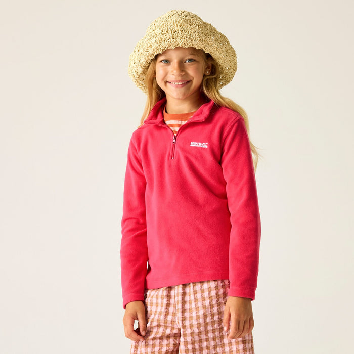 REGATTA Girls' Hot Shot II Half Zip Fleece - Pink Potion