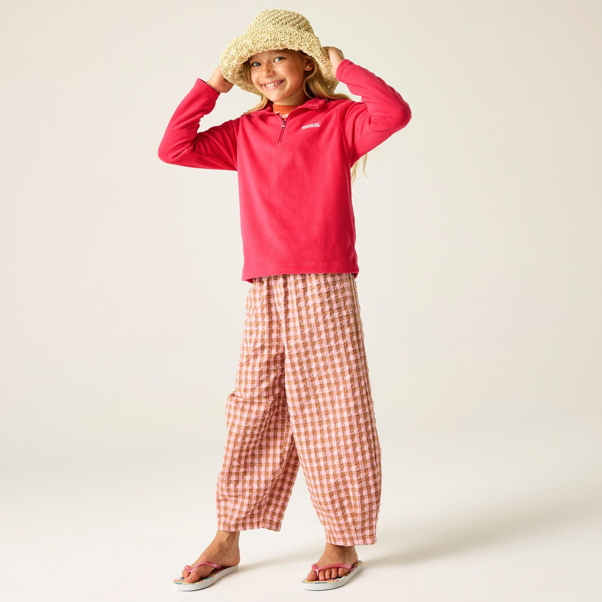 REGATTA Girls' Hot Shot II Half Zip Fleece - Pink Potion