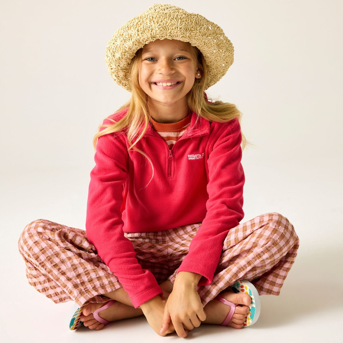 REGATTA Girls' Hot Shot II Half Zip Fleece - Pink Potion