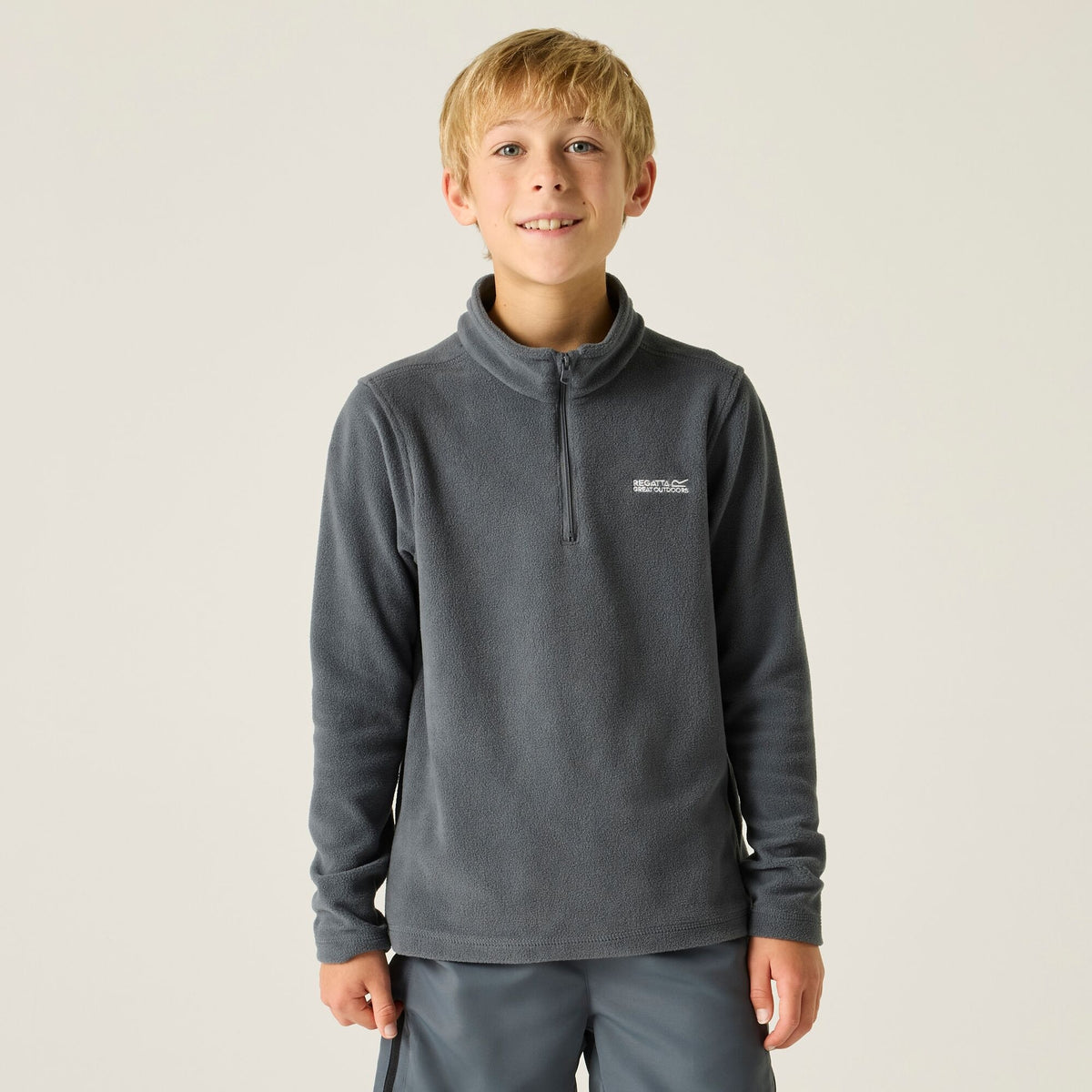 REGATTA Boy's Hot Shot II Half Zip Fleece - Grey