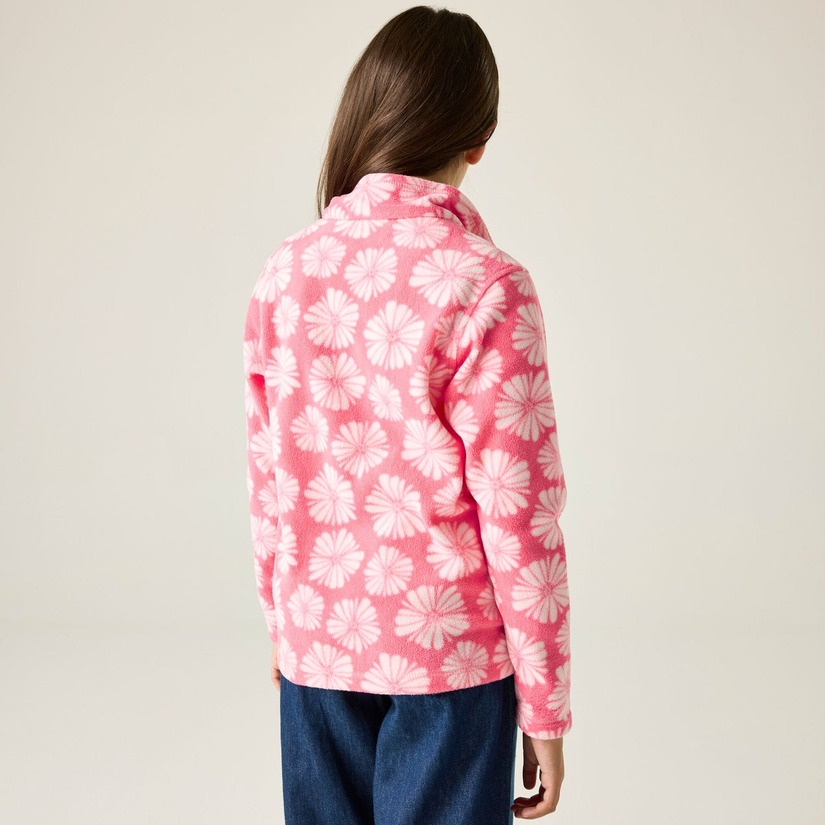 REGATTA Girls' Hot Shot II Half Zip Fleece - Floral Pink