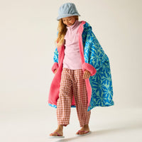 REGATTA Kids Waterproof Changing Robe - Floral Blue