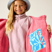 REGATTA Kids Waterproof Changing Robe - Floral Blue