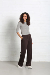 RELAX & RENEW Wren Wide Leg Jogger - Brown