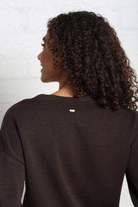 RELAX & RENEW Elara V-Neck Sweatshirt - Brown