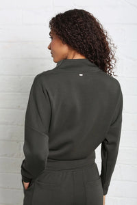 RELAX & RENEW Sable Cowl Neck Top - Khaki