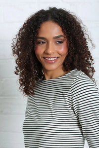 RELAX & RENEW Paloma Green Stripe 3/4 Sleeve Top