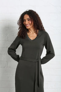 RELAX & RENEW Celia Long Sleeve Dress - Khaki