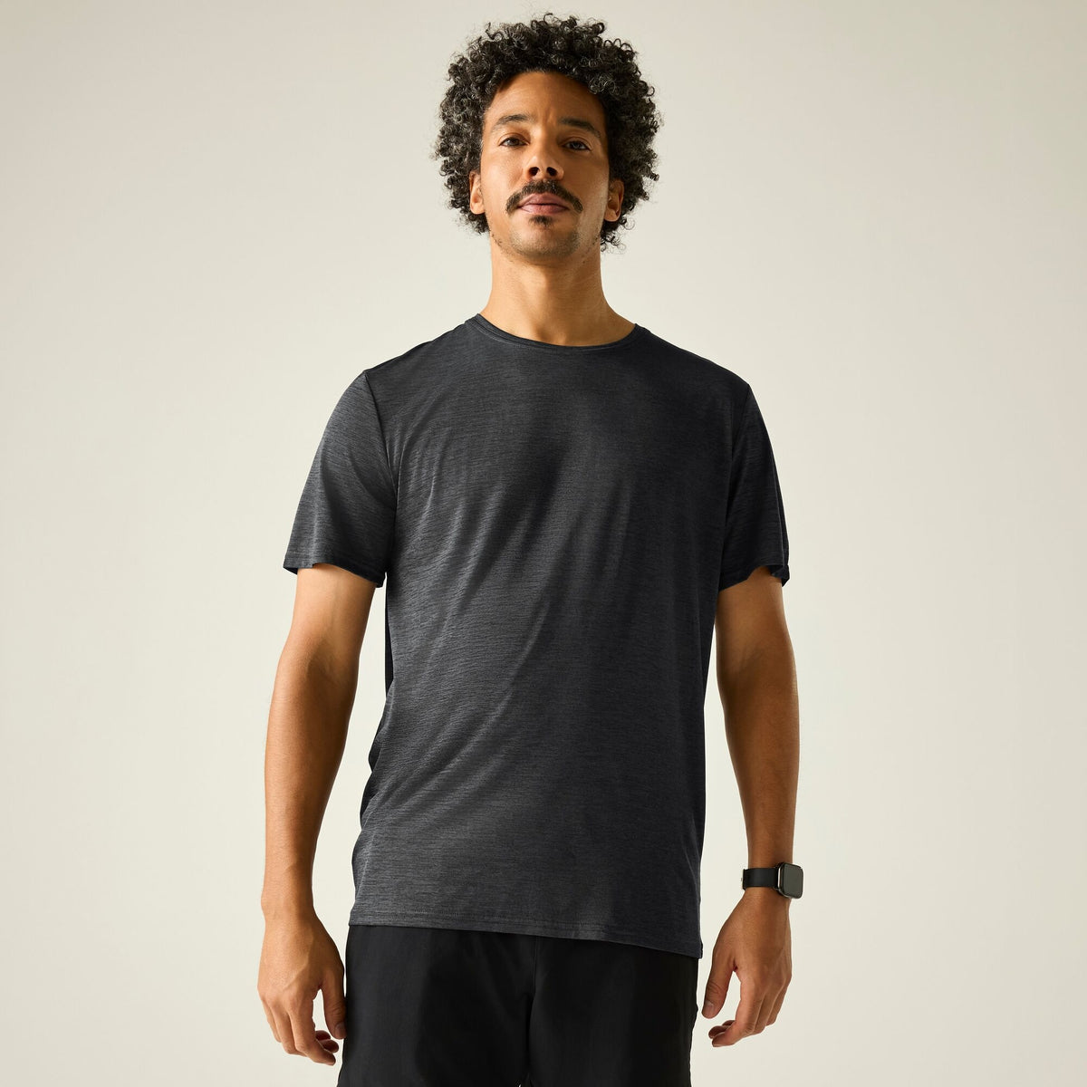 REGATTA Men's Fingal Edition Marl T-Shirt - Ash Black