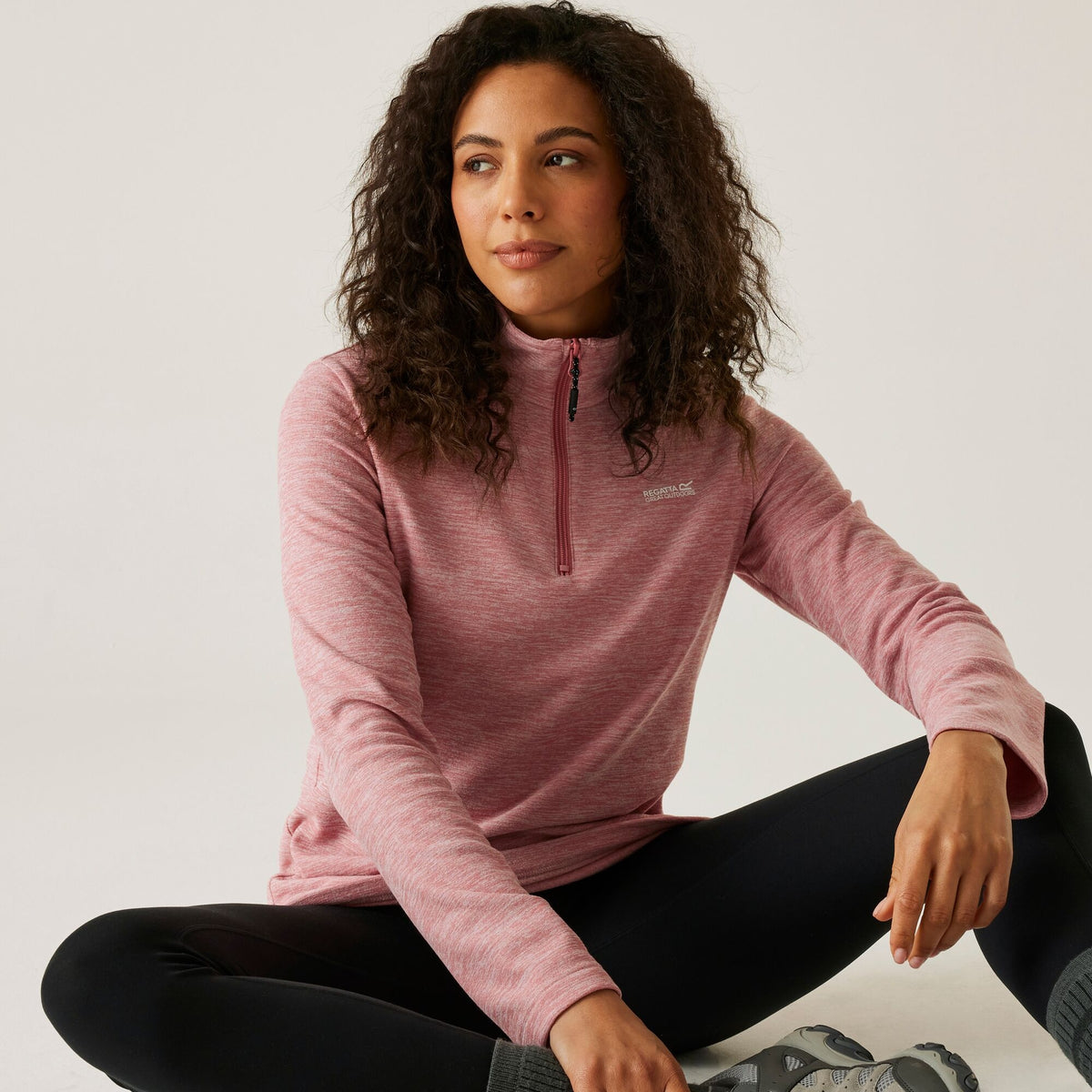REGATTA Women's Sweetheart Marl Half Zip Fleece - Rose