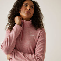 REGATTA Women's Sweetheart Marl Half Zip Fleece - Rose