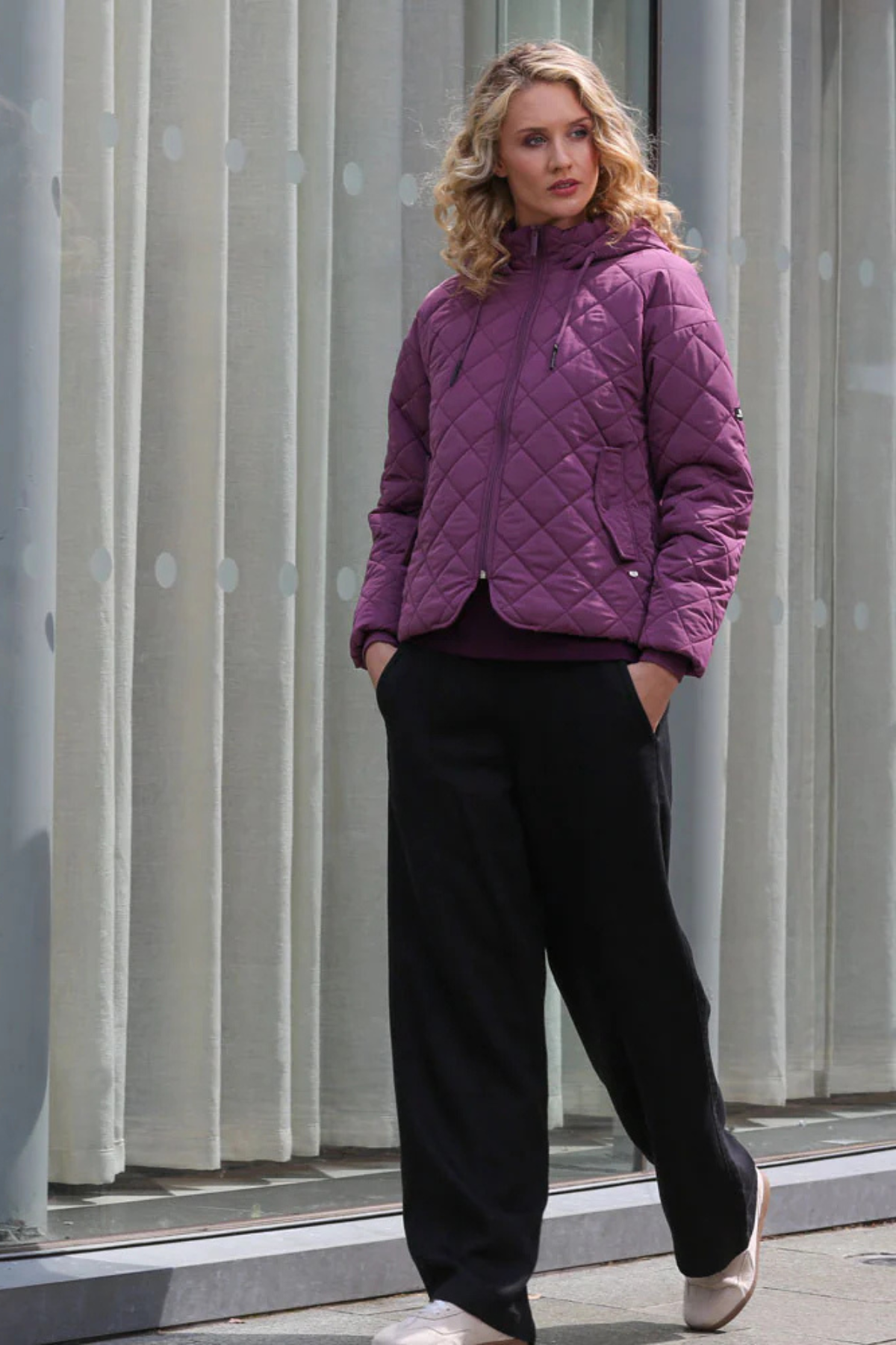 RELAX & RENEW Fia Quilted Jacket - Plum