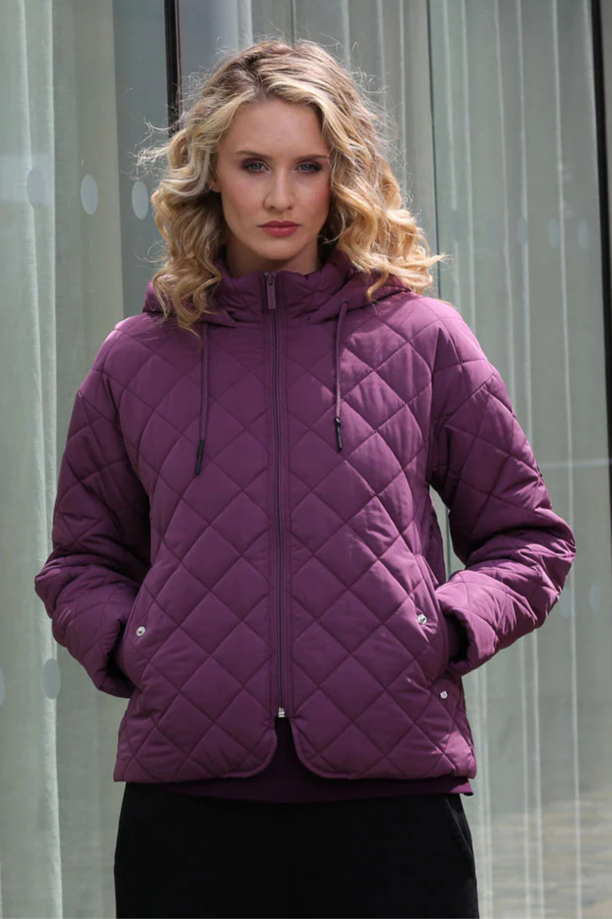 RELAX & RENEW Fia Quilted Jacket - Plum