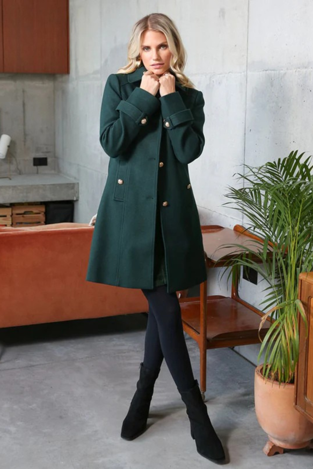 RANT & RAVE Kyrie Tailored Coat - Green