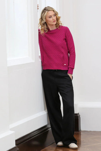 RELAX & RENEW Rebecca Textured Sweatshirt - Berry