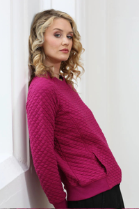 RELAX & RENEW Rebecca Textured Sweatshirt - Berry