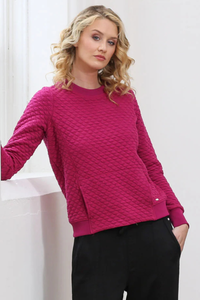 RELAX & RENEW Rebecca Textured Sweatshirt - Berry
