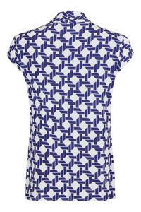 ROBELL R.O.B. Inka V-Neck Top - Navy Print