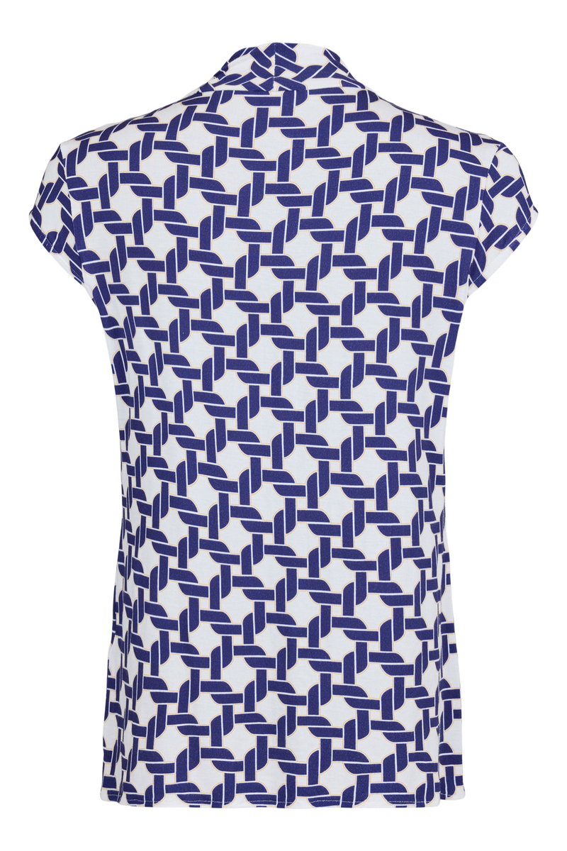 ROBELL R.O.B. Inka V-Neck Top - Navy Print