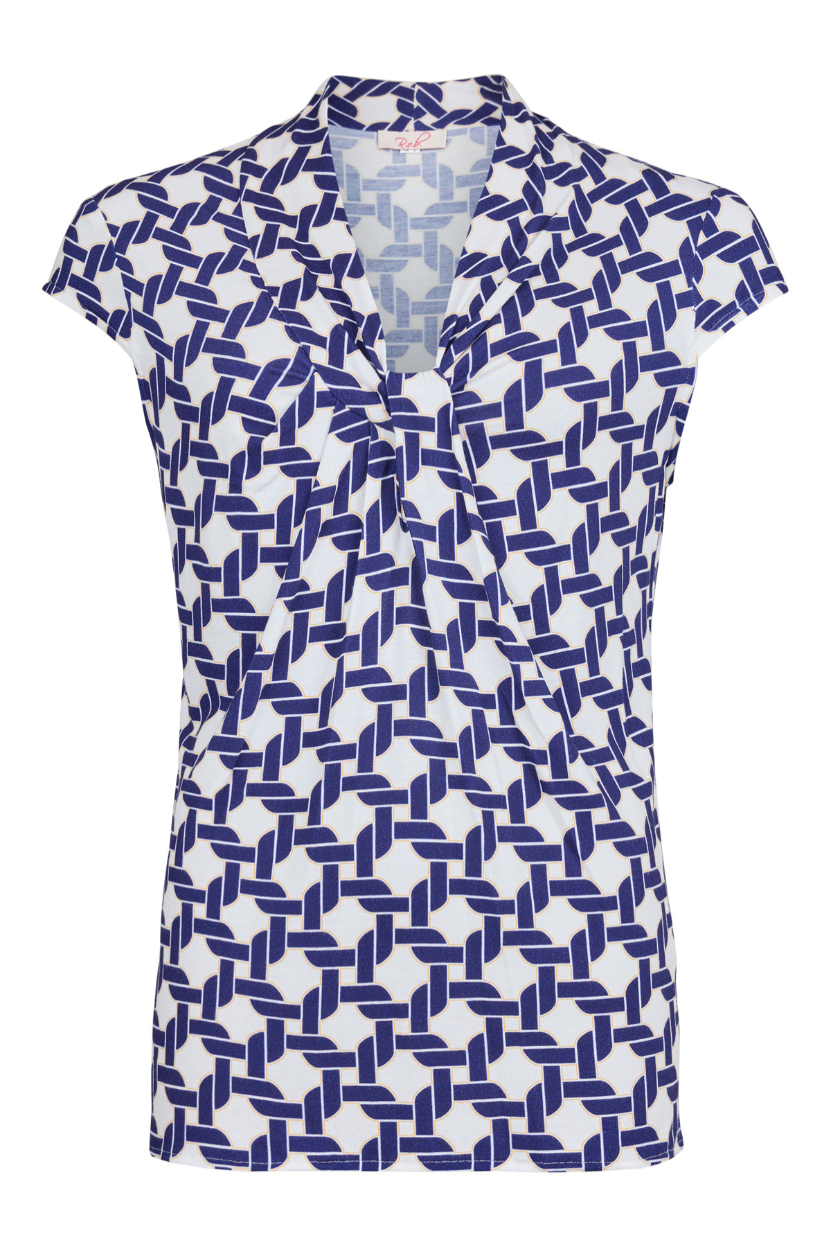 ROBELL R.O.B. Inka V-Neck Top - Navy Print