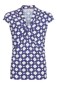ROBELL R.O.B. Inka V-Neck Top - Navy Print