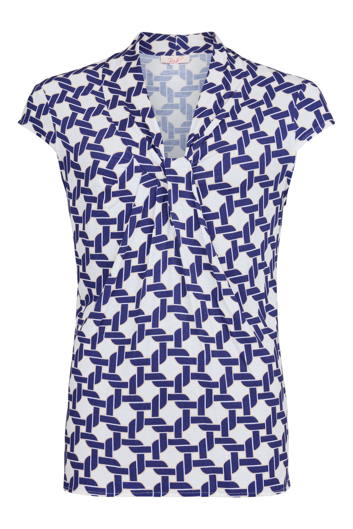 ROBELL R.O.B. Inka V-Neck Top - Navy Print