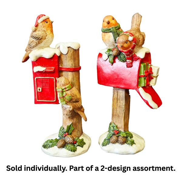 WGP Christmas Robin Postbox Ornament 21.5cm- 1Pc