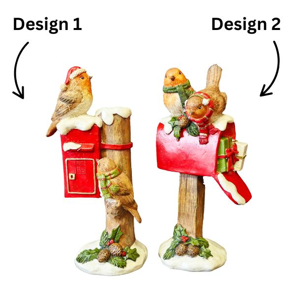 WGP Christmas Robin Postbox Ornament 21.5cm- 1Pc