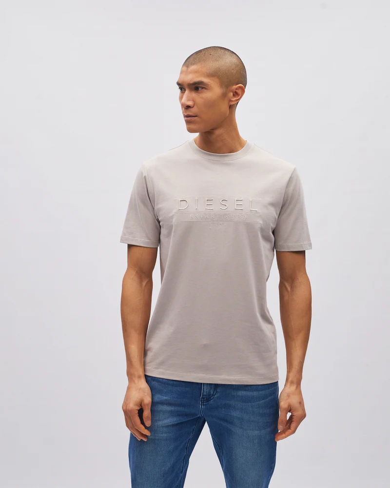 DIESEL Shay Cotton O-Neck T-Shirt - Beachcomber