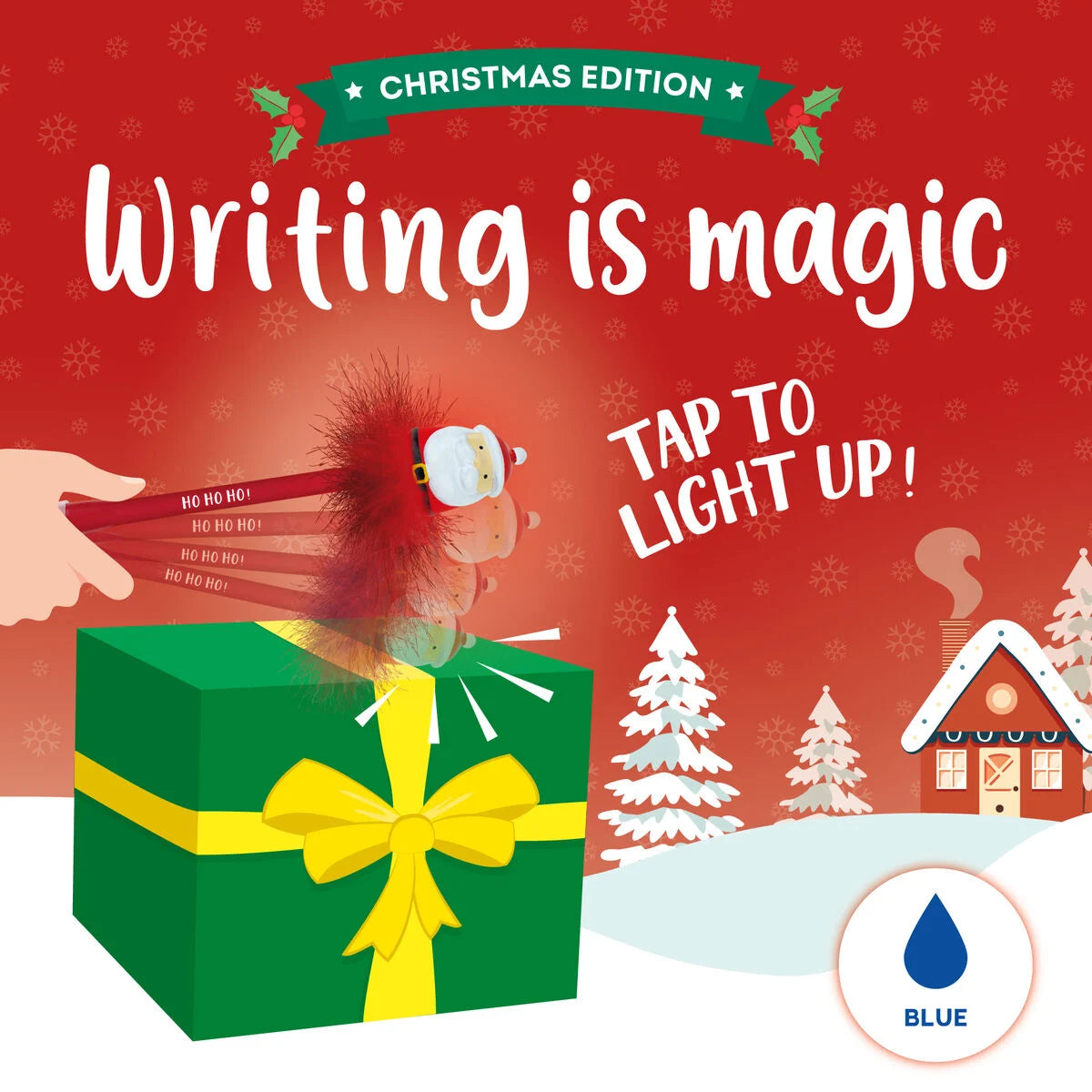LEGAMI Light-up Ballpoint Pen - Santa Claus - Writing is Magic