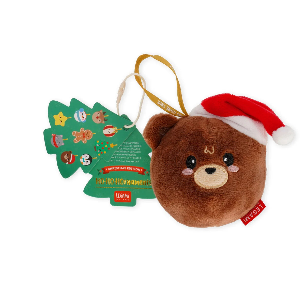 LEGAMI Plush Christmas Decoration - Teddy Bear - Oh-Oh-Ohrnaments